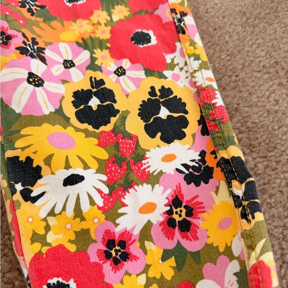 Mother denim Mid-Rise Smokin Double Flood Crop Flare Jeans in Flowers Al Fresco - Picture 3 of 11